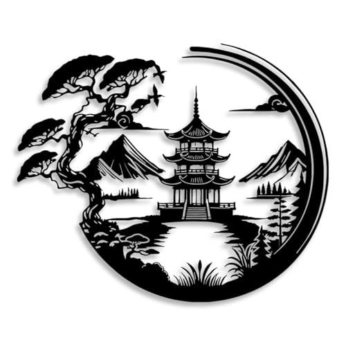 Liyouya Bonsai Baum Torii Tor Metall Wanddekoration Japanischer