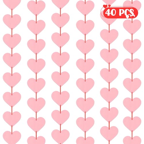 Vertikale Herz Banner Filz Valentinstagsdekoration Rosa Herzgirlande Drinnen