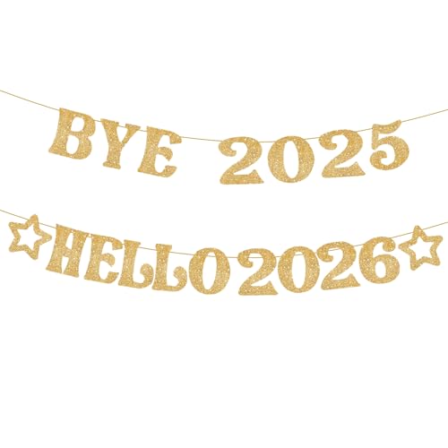 Glitzer Happy New Year Girlande 2026 Silvester Neujahr