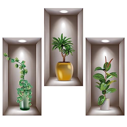 Dousella 3 St Ck 3d Wandsticker Vase Wandtattoo