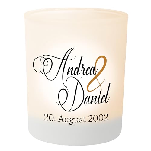 Jahrestag Geschenk Teelichtglas Personalisiert Mit Namen Datum Personalisierte