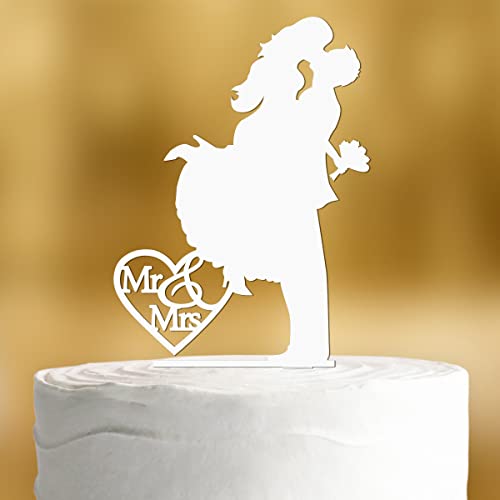 Cake Topper Sprung Mit Schriftzug Acryl Deko Weiss