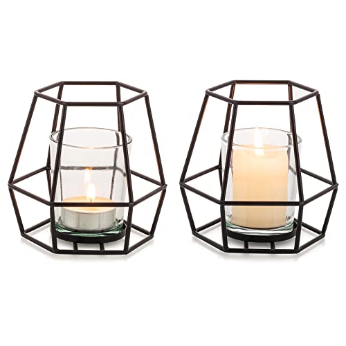 Nuptio Stumpenkerzenhalter Schwarz Teelicht Kerzenhalter 2 St Ck