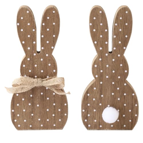 Xianshi Osterdeko 2 Pcs Osterhase Deko Osterhasen Holz