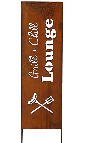 Schild Spruchtafel Gartenschild Edelrost Rostige Gartendeko 115cm Edelrost