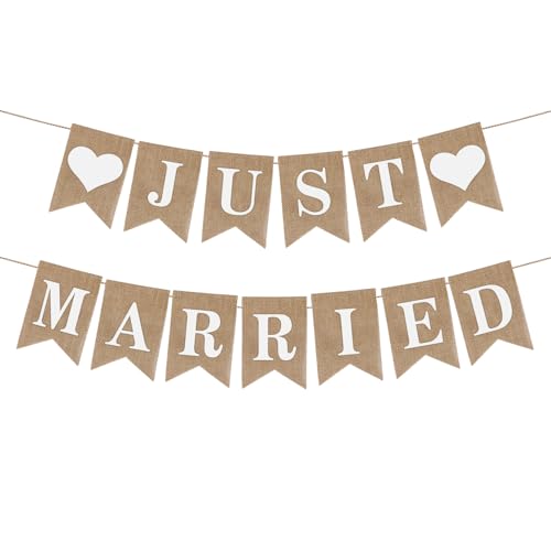 Just Married Girlande Deko Hochzeit Girlande Vintage Wimpelkette
