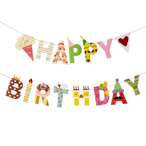 Sunbeauty Happy Birthday Girlande Kindergeburtstag Geburtstag Girlande F