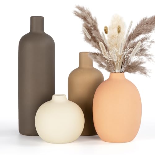 Aevcvok Keramik Vase 4er Set Trockenblumen Deko Vasen