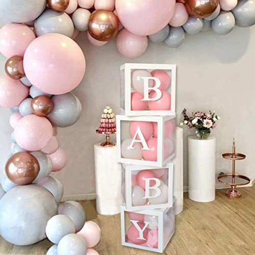 Baby Shower Boxen Party Deko 4pcs Wei E