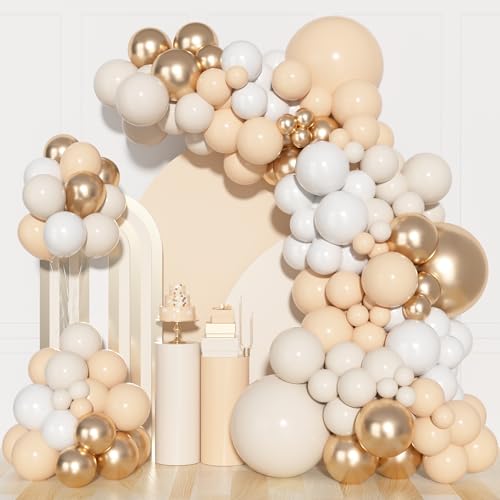Luftballons Beige 150 St Ck Luftballon Girlande Set