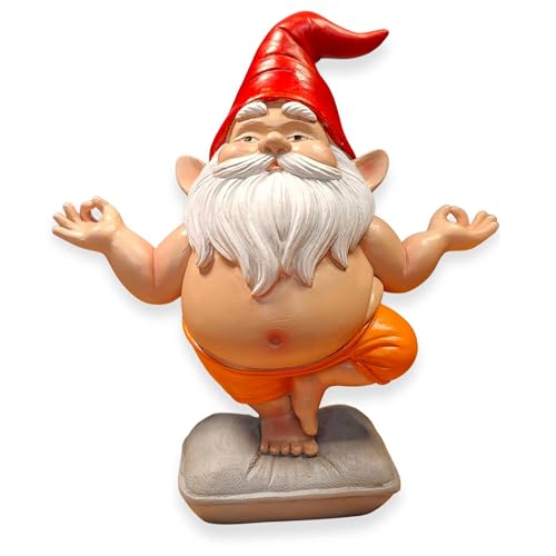 Synxzen Yoga Gartenzwerg 20cm Zen Meditation Figur Mit
