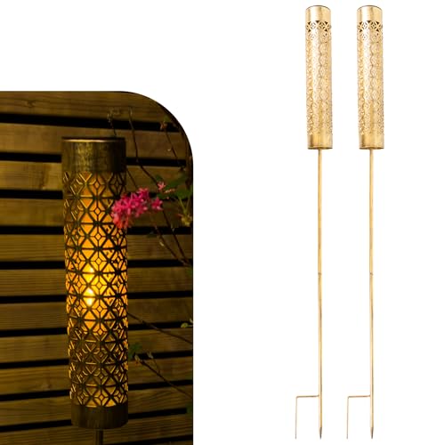 Gadgy Solar Gartenfackeln Mit Beweglichem Flammeneffekt 2er Set
