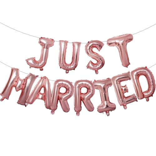 Ovanda Just Married Deko Hochzeitsdeko Luftballons Hochzeit Ros