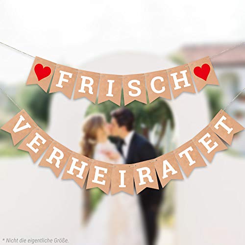 Ecooe Frisch Verheiratet Banner Dekoration F R Hochzeit