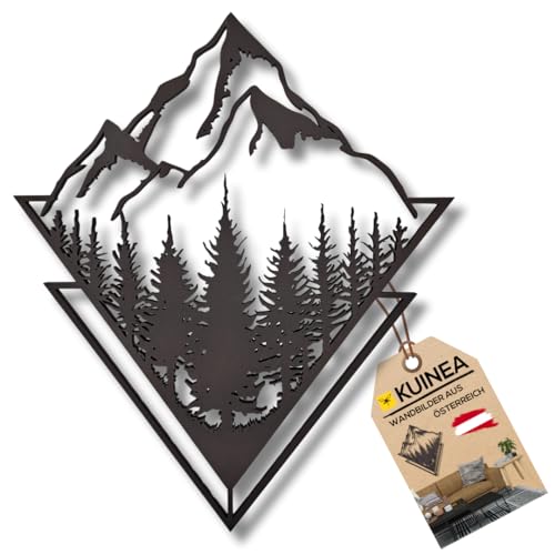 Kuinea Wanddeko Holz Berge Anthrazit Modernes Wandbild F