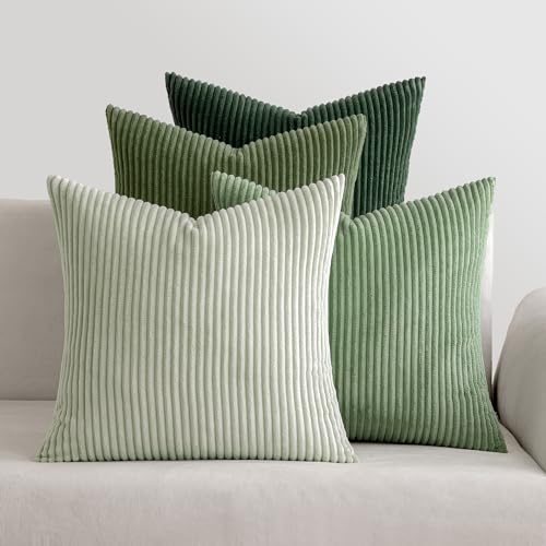 Miulee Kissenbezug 40x40 4er Set Weihnachten Kordsamt Weiche