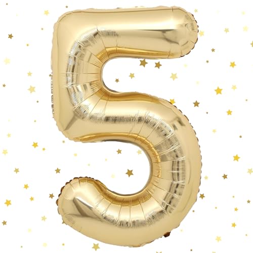 Geburtstag Folienballon Zahl 5 40 Zoll Champagner Gold