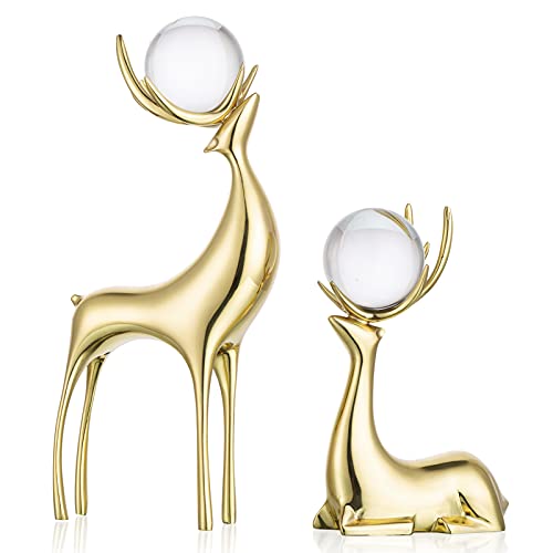 Sziqiqi Rentier Skulpturen Tier Figur Statuen 2er Set