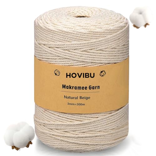 Hovibu Premium Makramee Garn Beige 3mm X 300m