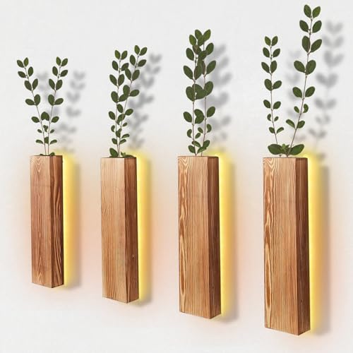 Btstil 3 St Ck Holz Wandvase Wand Pflanzgef