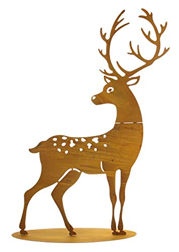 Frank Flechtwaren Gartenstecker Hirsch Rost Gro 55 X