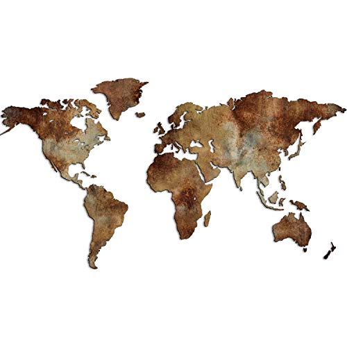 Giallobus Weltkarte Sonderausgabe Rosteffekt Im Industriellen Stil Mdf