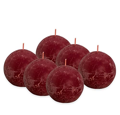 Bolsius Rustik Kugelkerze Bordeauxrot 6 St Ck Durchmesser