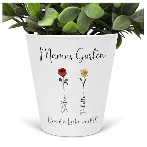 22feels Mama Geschenk Personalisierter Blumentopf Geburtsblumen Deko Muttertag