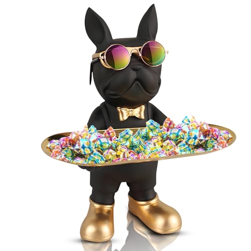 Huhote Bulldogge Sculpture Mit Tablett Franz Sische Bulldogge