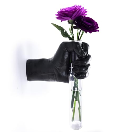 Hand Form Schwarze Wandvase Mit Glasr Hrchen Harz