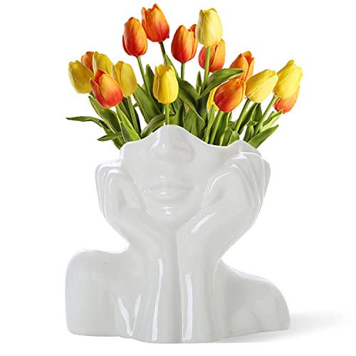 Cemabt Gesicht Vase Blume Dekor Keramik K Rper