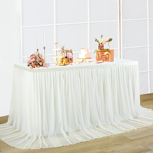 Nssonben T Ll Tischrock Elfenbein Tischr Cke Tischdeko