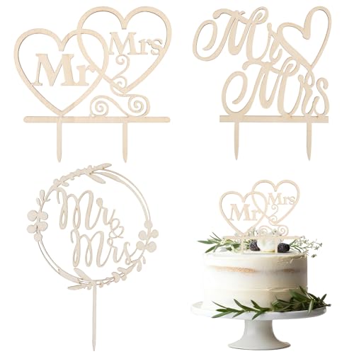 Xialvyu 3 St Ck Cake Topper Mr Mrs
