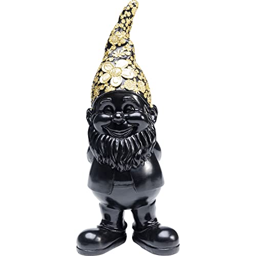 Kare Design Deko Figur Zwerg Standing Schwarz Gold