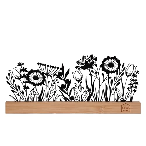 Unus Aufsteller Deko Blumenwiese Aus Bambus Metall Filigrane