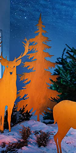 Dekoleidenschaft Gro Er Gartenstecker Tanne Aus Metall In