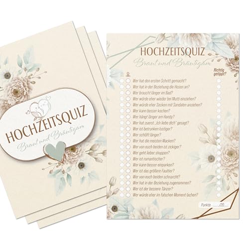 Colortouch Hochzeitsquiz 50 Karte Hochzeitsspiel F R G