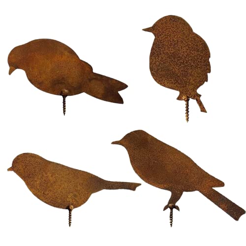 Cosswe Gartenstecker Rost Deko 4 St Ck Rostiges