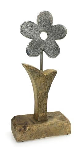 Tempelwelt Deko Figur Blume 22 Cm Aluminium Metall