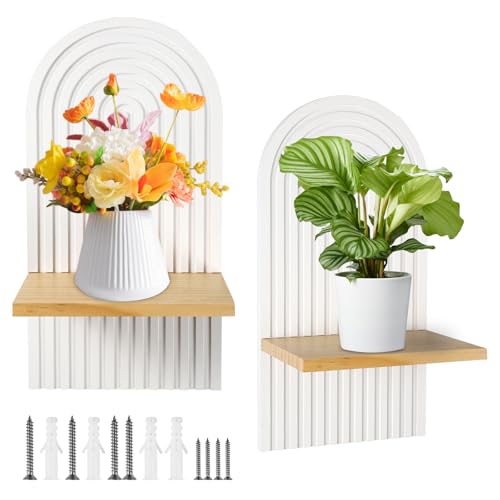 Omtofo 2 St Ck Wandregal Holz Boho Wanddeko