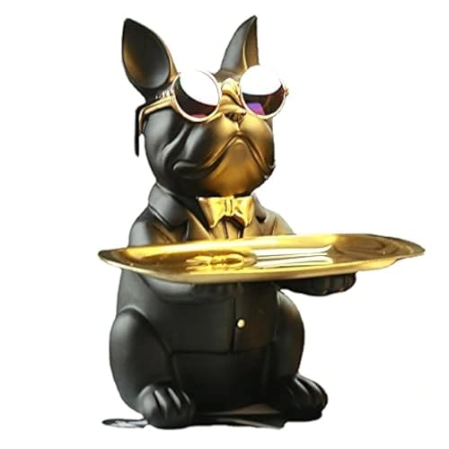 Deko Skulptur Bulldogge Schl Sselschale Modern Schwarz Schl