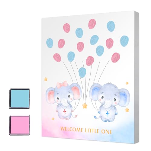 Gender Reveal Party Fingerabdruck Baum Geschlecht Offenbaren Fingerabdruck