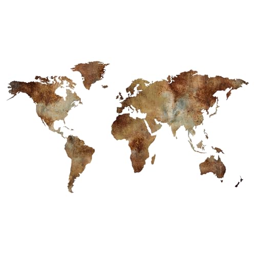 Giallobus Weltkarte Sonderausgabe Rosteffekt Im Industriellen Stil Mdf