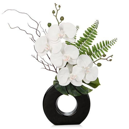 Kunstpflanze Orchideen Mit Keramik Donut Vase K Nstliche