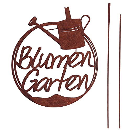 Unus Garden Gartenschild Mit Blumen Design Gartendeko Rostoptik