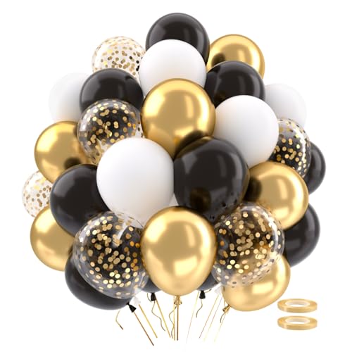Luftballons Gold Schwarz 62 St Ck Matellic Schwarze