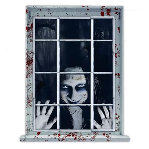 Cslgdmai Halloween Fensterdeko Gruselig Horror Fenster Dekoration F