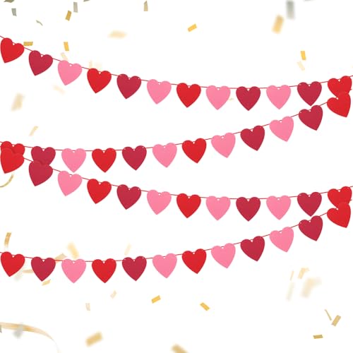 Rote Filz Herz Girlande F R Valentinstag Dekoration