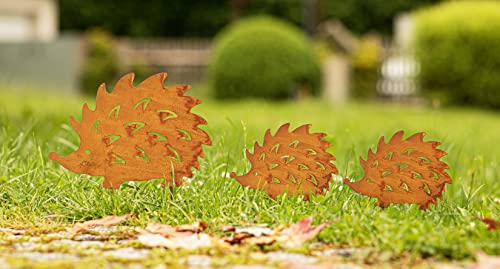 Dekoleidenschaft 3x Gartenstecker Igel Aus Metall In Rost