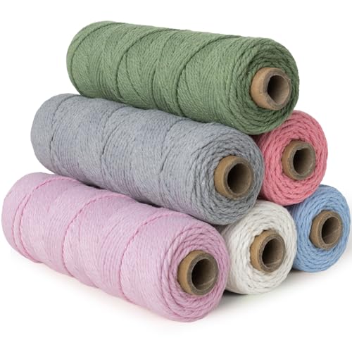 Guboca Makramee Garn 2mm X 100m 6er Set